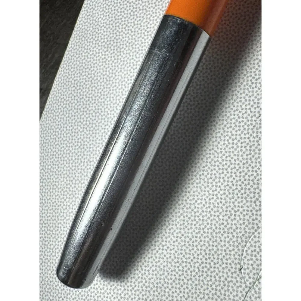 Sheaffer Orange / Chrome Nib F Made in USA Cartridge Fountain Pen Vintage 1970s